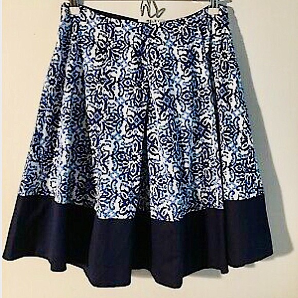 Milly Skirts Milly For Design Nation Blue White Grecian Tile Print
